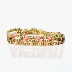 18k Vermeil Set Of Three Coral Stretch Bracelet